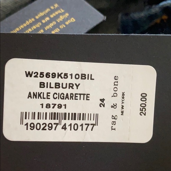 NWT Rag & Bone ankle cigarette jeans w metalic hem - Picture 6 of 7